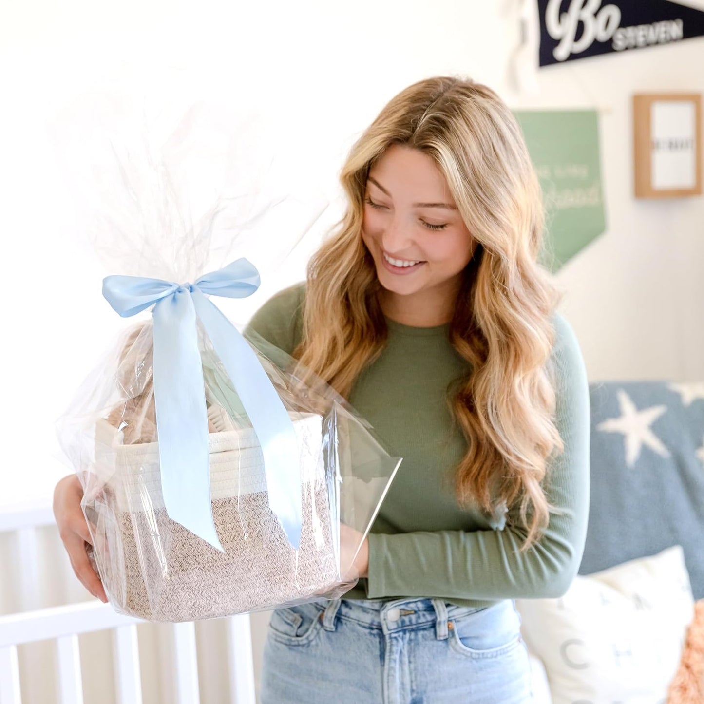 NaturalCozy Storage Cubes 9”x9”x7”Cotton Rope Woven Baskets for Organizing 3-Pack | 9 Inch Cube Storage Bin | Small Basket for Shelf Nursery, Pantry, Decorative Plant, Bathroom Closet, Toy Gift