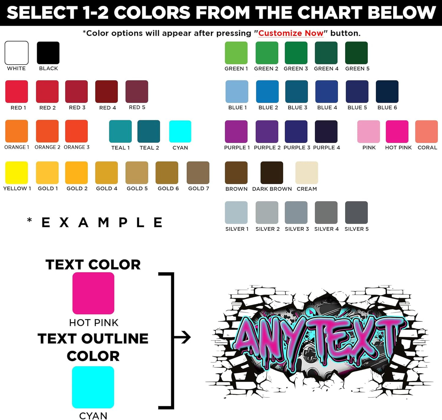 Personalized Gamer Name Decal Graffiti Wall Art Custom Personalized Boys Room Stickers Decals and Stickers for Nursery, Room Decor, Peel & Stick Name Decals for Walls